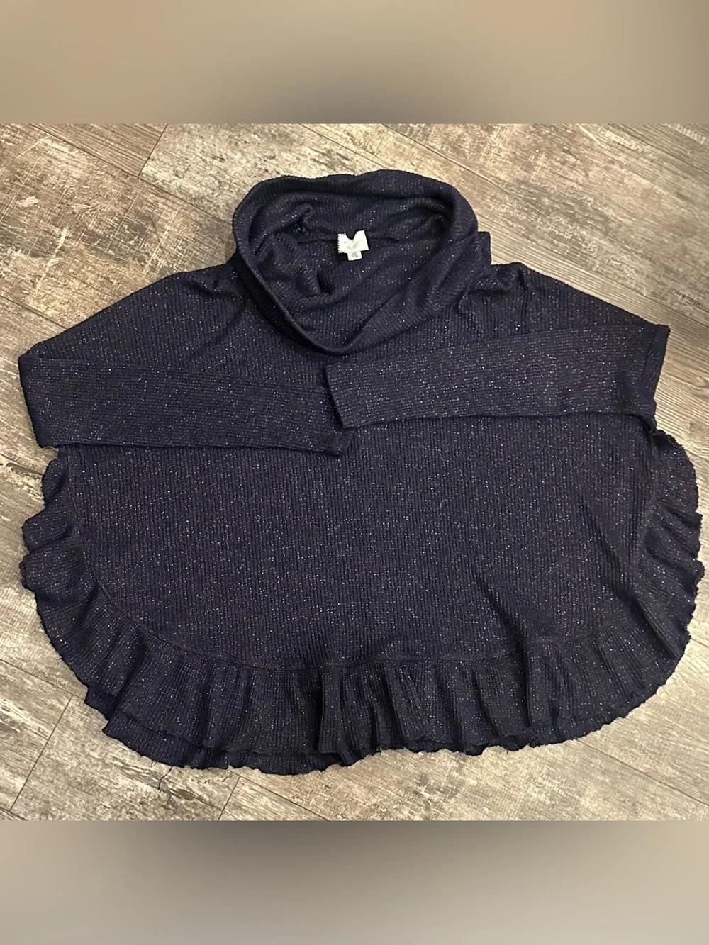Anthropologie Postmark Orley Metallic Cowl Neck Sweater Size XS/S